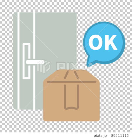 置き配イラスト  OK　ダンボール 89311115