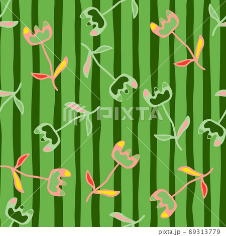 Creative flower seamless pattern. Unusual floral wallpaper. Botanical sketch of field plants. Creative flower seamless pattern. Unusual floral wallpaper. Botanical sketch of field plants. 89313779