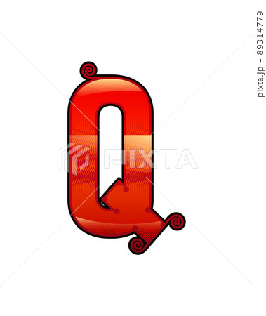 Decorative orange red vintage letter. Decorative orange red vintage letter. 89314779