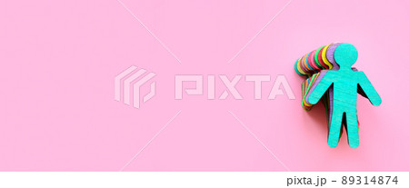 Colored figurines and empty space. Diversity abstract idea. 89314874