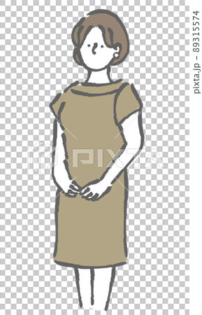 ウェディング　冠婚葬祭　服装　イラスト　女性 89315574