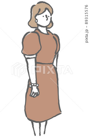 ウェディング　冠婚葬祭　服装　イラスト　女性 89315576