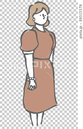 ウェディング　冠婚葬祭　服装　イラスト　女性 89315576