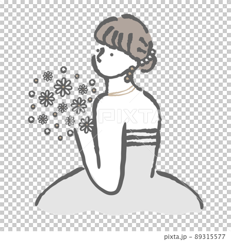 婚紗後視圖插圖女人 89315577