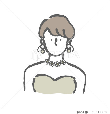 ウェディングドレス　イラスト　女性 89315580