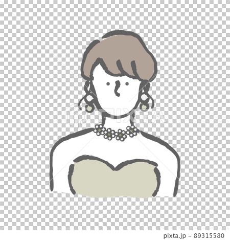 ウェディングドレス　イラスト　女性 89315580