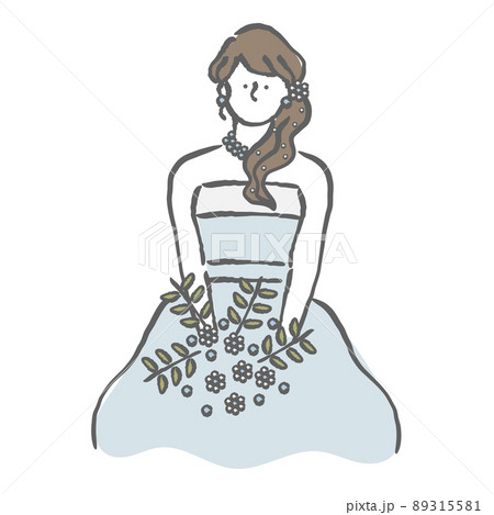 ウェディングドレス イラスト 女性 ウェディングドレス イラスト 女性 89315581