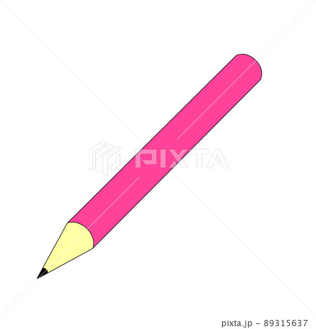 濃いピンク色の黒鉛筆 背景透過のイラスト素材 [89315637] - PIXTA