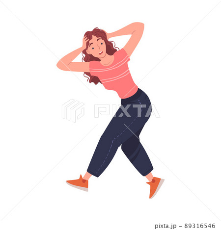 Fire Emergency with Woman Escaping Saving Life when Smoke Vector Illustration 89316546