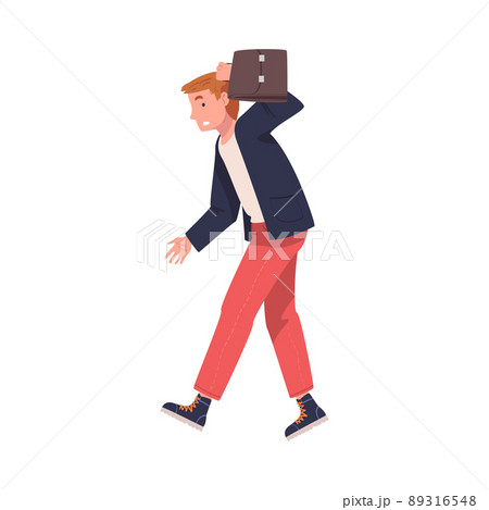 Fire Emergency with Man Holding Briefcase Escaping Saving Life when Smoke Vector Illustration Fire Emergency with Man Holding Briefcase Escaping Saving Life when Smoke Vector Illustration 89316548