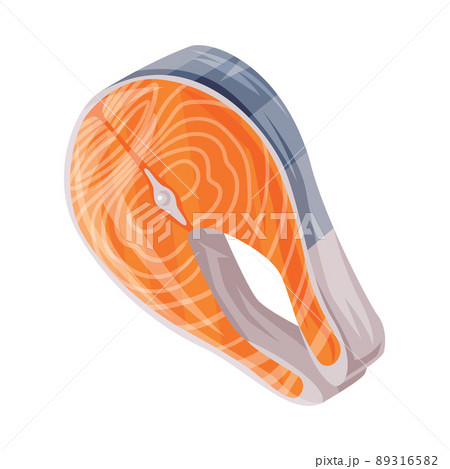 Salmon Fish Steak as Finland Symbol and Attribute Vector Illustration 89316582