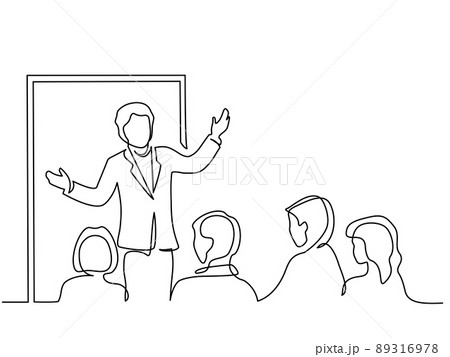 Man report to audience at meeting 89316978