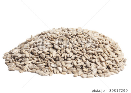 Delicious peeled sunflower seed, isolated on white background 89317299