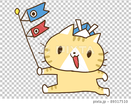 Cat with carp streamer 89317510