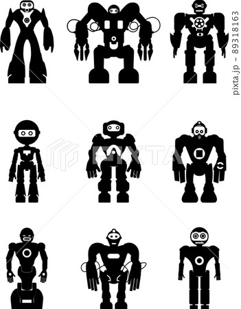 Set of silhouette robots Set of silhouette robots 89318163