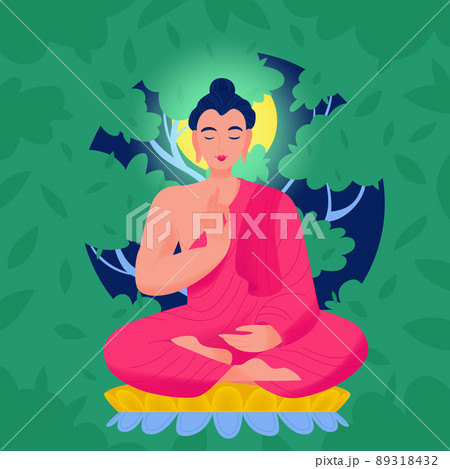 Ancient Indian Hindu God Buddha Composition 89318432