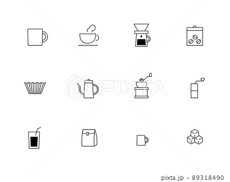コーヒー　カフェ　シンプルアイコン 89318490