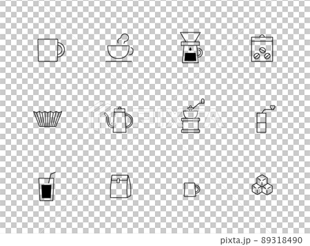 コーヒー　カフェ　シンプルアイコン 89318490