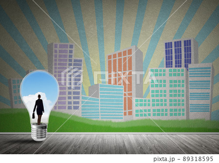 Businesswoman trapped in bulb Businesswoman trapped in bulb 89318595
