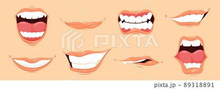 Man Mouth Cartoon Set 89318891