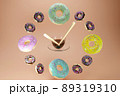 Colorful donuts and coffee 3d render 89319310