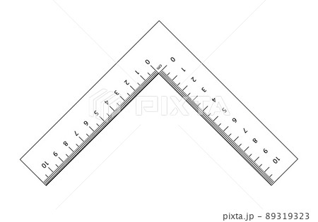 Corner ruler vector. Size indicators set isolated on background. Unit distances. Concept graphic element. Measuring scales. 89319323