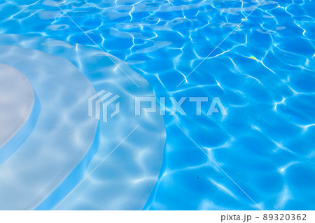 Texture of water in swimming pool for background. Surface of blue swimming pool 89320362