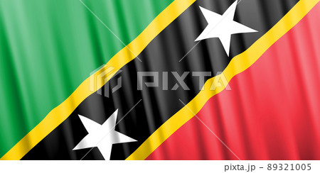 Wavy vector flag of Saint Kitts and Nevis 89321005