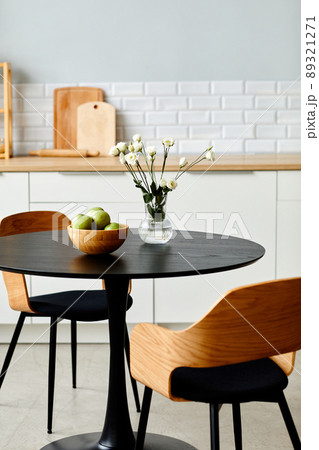 Black Table Set in Kitchen 89321271