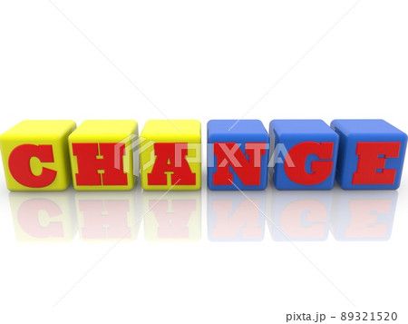 CHANGE concept from toy blocks in the national colors of Ukraine CHANGE concept from toy blocks in the national colors of Ukraine 89321520
