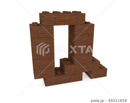 Letter Q from a brick-textured toy block 89321858