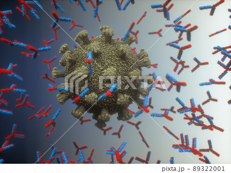 Y-Shaped Antibody Attacking Coronavirus Covid-19 89322001