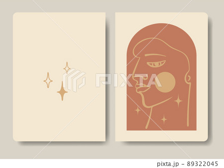 Cover design with mystic man face. Colorful artistic background 89322045