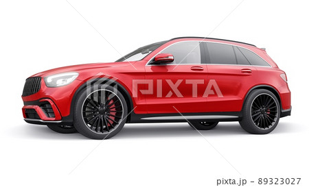 An expensive, ultra-fast sports SUV car for exciting driving in the city, on the highway and on the race track. 3D model of a red car on a white isolated background. 3d rendering. An expensive, ultra-fast sports SUV car for exciting driving in the city, on the highway and on the race track. 3D model of a red car on a white isolated background. 3d rendering. 89323027