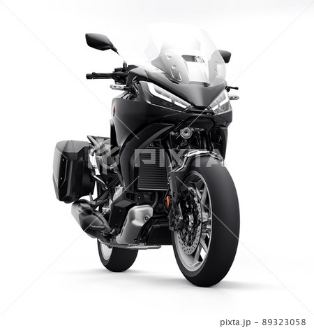 Tokyo, Japan. April 29, 2022: Honda NT1100. A black motorcycle on a white isolated background. 3d illustration 89323058