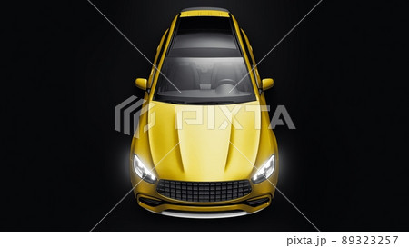 An expensive, ultra-fast sports SUV car for exciting driving in the city, on the highway and on the race track. 3D model of a gold car on a black isolated background. 3d rendering. An expensive, ultra-fast sports SUV car for exciting driving in the city, on the highway and on the race track. 3D model of a gold car on a black isolated background. 3d rendering. 89323257