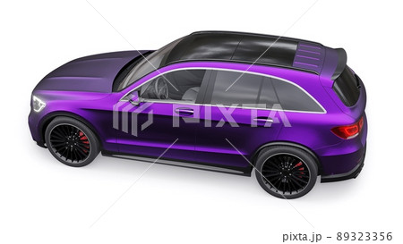 An expensive, ultra-fast sports SUV car for exciting driving in the city, on the highway and on the race track. 3D model of a purple car on a white isolated background. 3d rendering. An expensive, ultra-fast sports SUV car for exciting driving in the city, on the highway and on the race track. 3D model of a purple car on a white isolated background. 3d rendering. 89323356