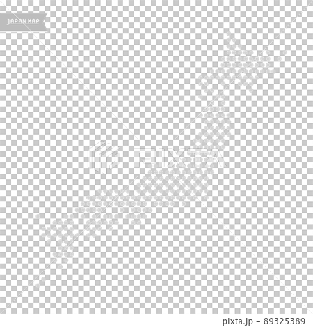 Map of Japan drawn with dots: Simple light gray Japanese archipelago 89325389