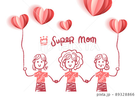 Vector illustration of joyous celebration of Happy Mother's Day 89328866