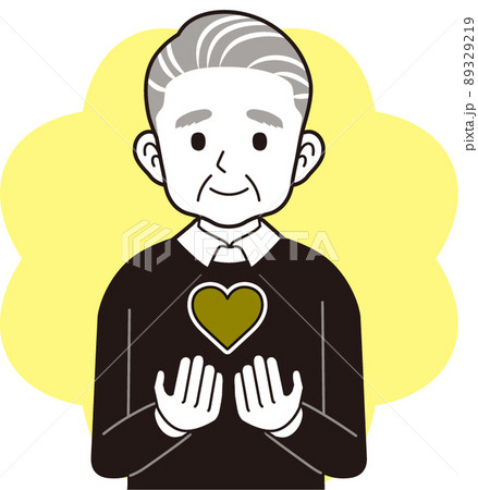 ハートを持つシニア男性 ハートを持つシニア男性 89329219