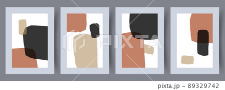 Printable wall art vector poster set. 89329742