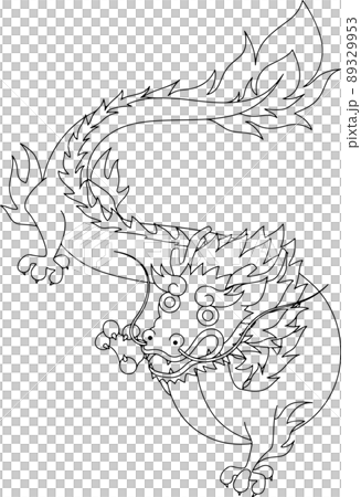 中國龍 空白線條填塞畫 89329953