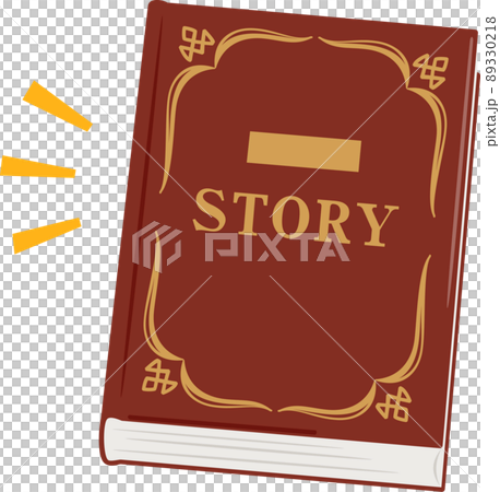 表紙にstoryと書かれたアンティークの本のイラスト素材