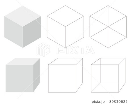 立方体　等角図と見取り図 89330625