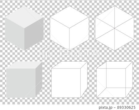 立方体　等角図と見取り図 89330625