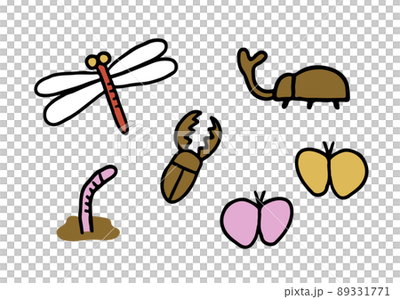 Vector illustration set of various insects Scandinavian style Vector illustration set of various insects Scandinavian style 89331771