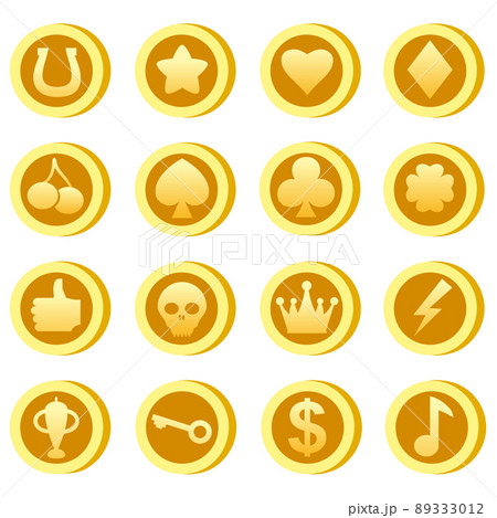 Set of Casino Slot Machine Icons, shape. Game Gambling symbols, objects. Vector illustration Set of Casino Slot Machine Icons, shape. Game Gambling symbols, objects. Vector illustration 89333012