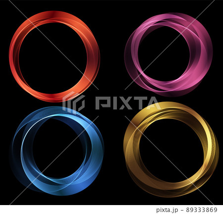 Abstract Waves. Shiny golden moving lines design element on dark background for greeting card and disqount voucher. 89333869