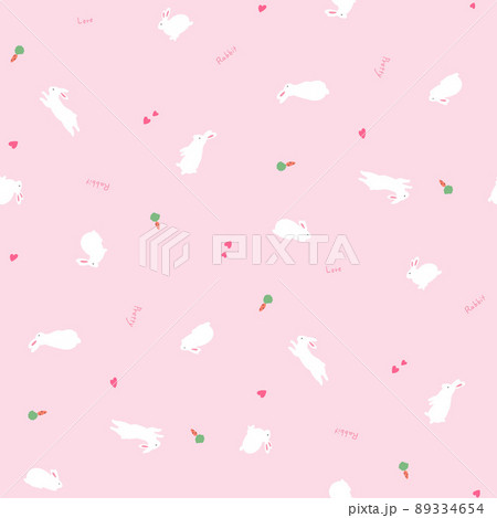 2wayかわいいうさぎのシームレスなパターン 89334654