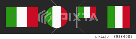 イタリア国旗のアイコンセット イタリア国旗のアイコンセット 89334685
